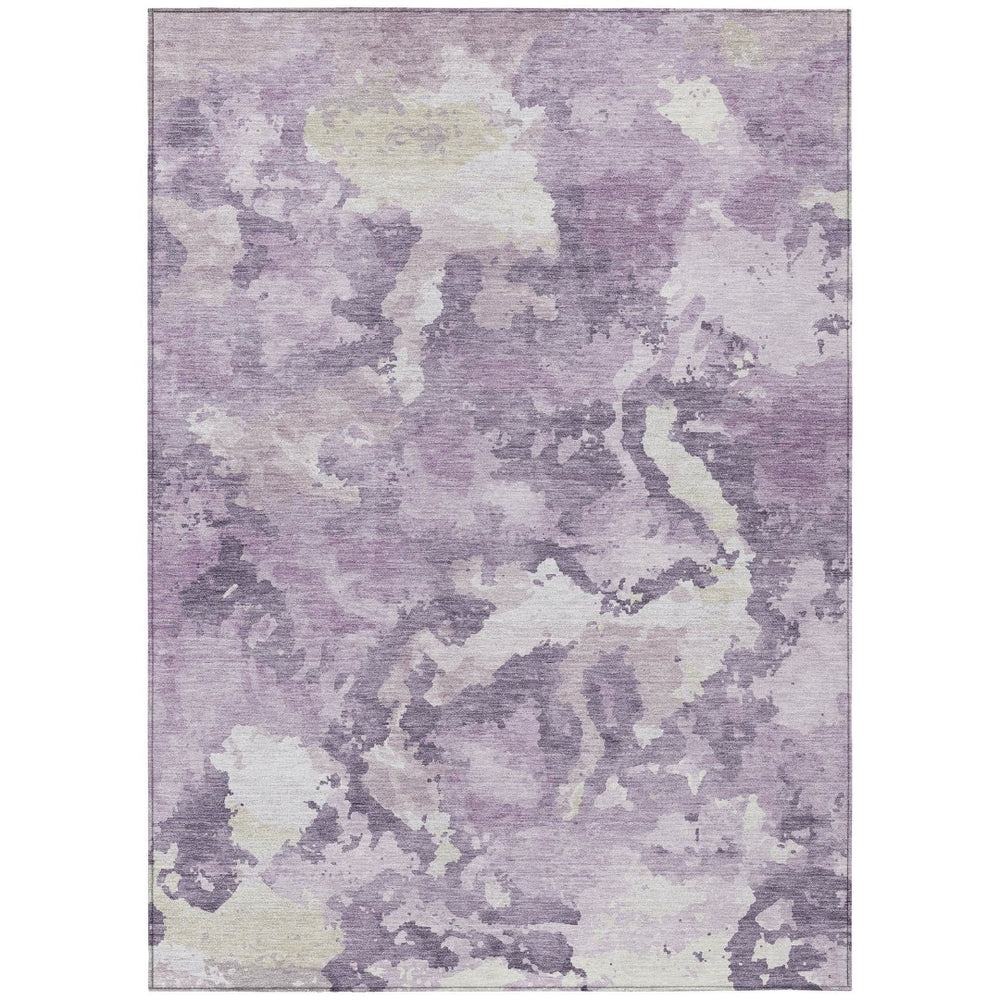 HomeRoots 5' Abstract Lavender and Lilac Washable Area Rug – Stylish, Durable Design for Indoor and Outdoor Use 5' X 8' 609571