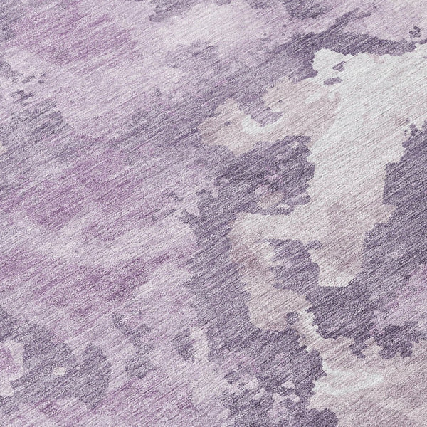 HomeRoots 5' Abstract Lavender and Lilac Washable Area Rug – Stylish, Durable Design for Indoor and Outdoor Use 8' Round 609572
