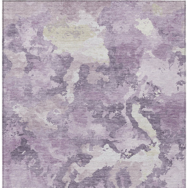 HomeRoots 5' Abstract Lavender and Lilac Washable Area Rug – Stylish, Durable Design for Indoor and Outdoor Use 8' X 10' 609573