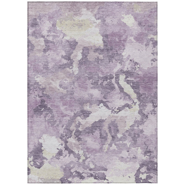 HomeRoots 5' Abstract Lavender and Lilac Washable Area Rug – Stylish, Durable Design for Indoor and Outdoor Use 9' X 12' 609574