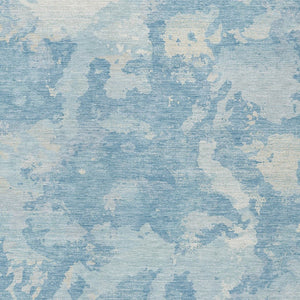 HomeRoots 5' Sky Blue and Denim Blue Abstract Rug - Washable Indoor/Outdoor Area Rug for Modern Spaces 10' X 14' 609581