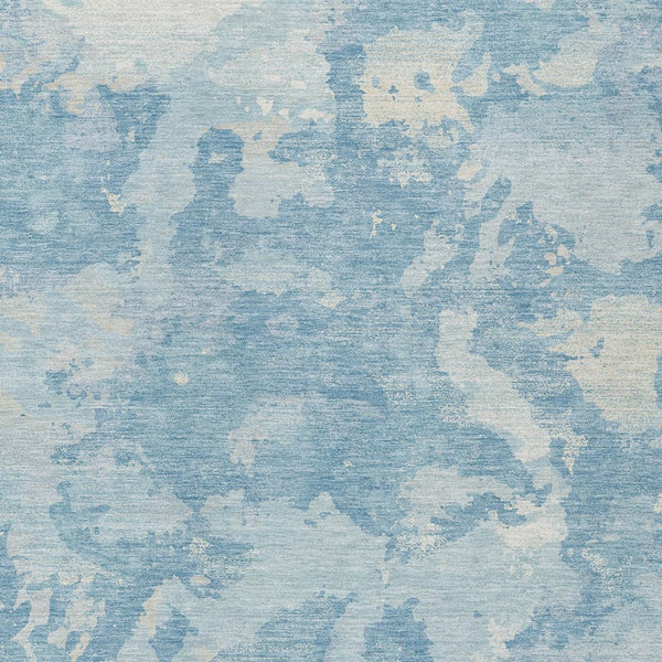 HomeRoots 5' Sky Blue and Denim Blue Abstract Rug - Washable Indoor/Outdoor Area Rug for Modern Spaces 10' X 14' 609581