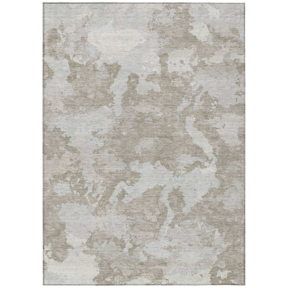 HomeRoots 5' Stylish Taupe and Brown Abstract Area Rug – Washable, Durable, Indoor/Outdoor Versatility for Any Space 8' X 10' 609585