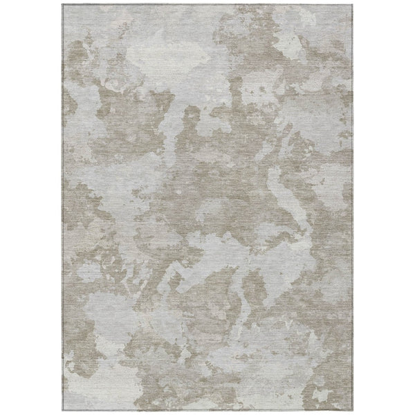 HomeRoots 5' Stylish Taupe and Brown Abstract Area Rug – Washable, Durable, Indoor/Outdoor Versatility for Any Space 10' X 14' 609587