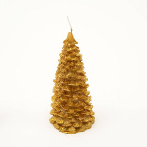 English Elm Holiday Elegance Soy Wax Candle Set - 6 Tree-Shaped Candles In Gold, Silver & White For Festive Décor B346P336830