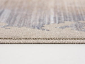 HomeRoots 17' Abstract Runner Rug in Beige, Blue & Brown - Durable, Stain & Fade Resistant for High-Traffic Areas 609604