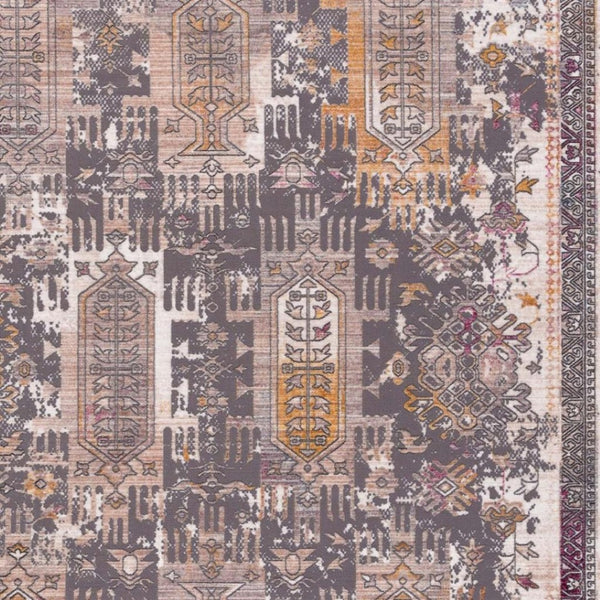 HomeRoots 30' Runner - Stylish Gray, Beige & Orange Southwestern Area Rug for High-Traffic Zones and Homes 30' Runner 609607