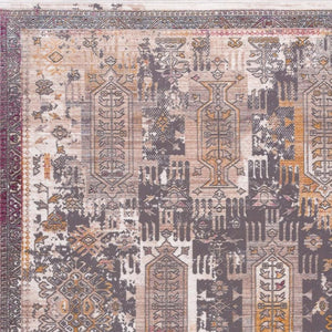 HomeRoots 30' Runner - Stylish Gray, Beige & Orange Southwestern Area Rug for High-Traffic Zones and Homes 17' Runner 609609