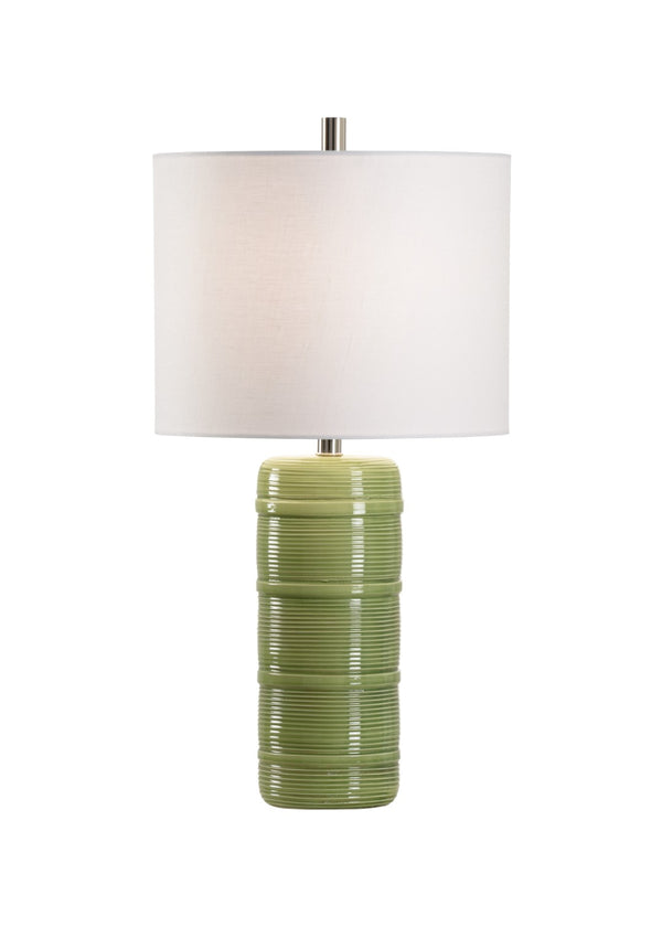 Wildwood Collodi Italian Ceramic Table Lamp In Lustrous Green Glaze — Slim 27.5" Handcrafted Accent Light 60961