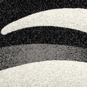HomeRoots 19' Runner Black and Gray Abstract Rug - Durable, Stain-Resistant Design for Hallways & Entryways 609612