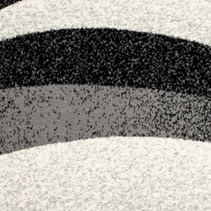 HomeRoots 19' Runner Black and Gray Abstract Rug - Durable, Stain-Resistant Design for Hallways & Entryways 609612