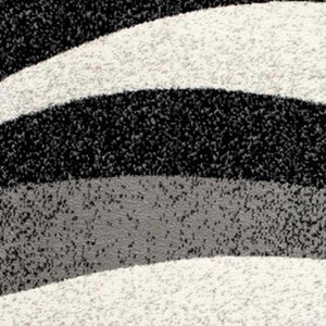 HomeRoots 19' Runner Black and Gray Abstract Rug - Durable, Stain-Resistant Design for Hallways & Entryways 609612