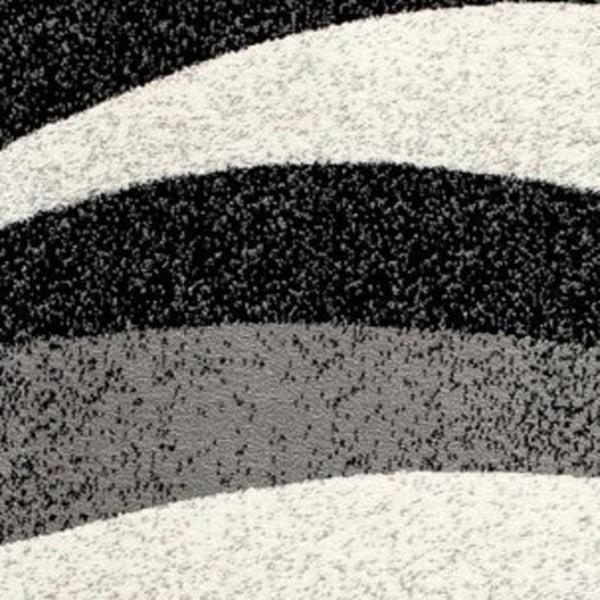 HomeRoots 19' Runner Black and Gray Abstract Rug - Durable, Stain-Resistant Design for Hallways & Entryways 609612