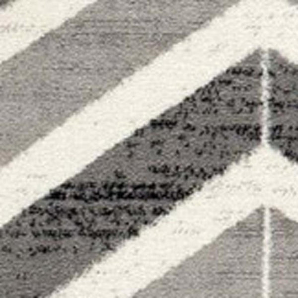 HomeRoots 2' Gray & Beige Geometric Runner Rug - Durable, Stain-Resistant, Perfect for High-Traffic Areas! 609617