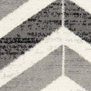 HomeRoots 19' Modern Gray and Beige Geometric Runner Rug – Durable, Stain-Resistant, Perfect for High-Traffic Areas 609618
