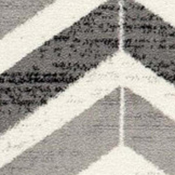 HomeRoots 19' Modern Gray and Beige Geometric Runner Rug – Durable, Stain-Resistant, Perfect for High-Traffic Areas 609618