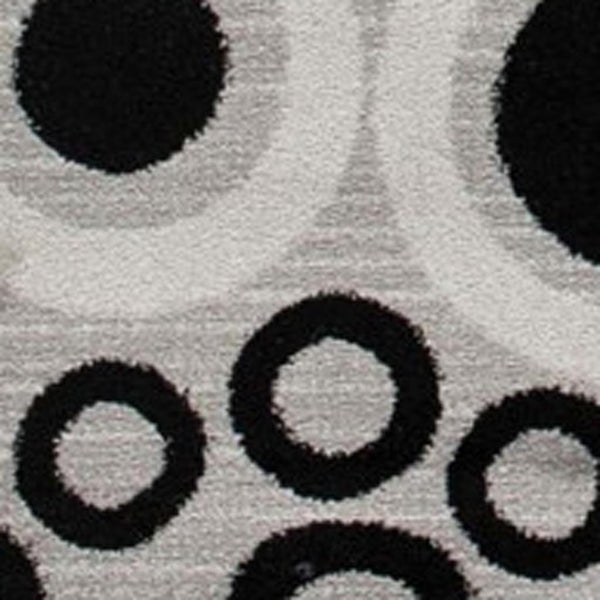 HomeRoots 2' x 25' Gray and Black Geometric Runner Rug - Modern, Durable, Stain-Resistant Design for Hallways 609631