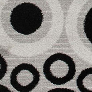 HomeRoots 2' x 25' Gray and Black Geometric Runner Rug - Modern, Durable, Stain-Resistant Design for Hallways 609631