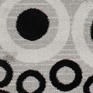 HomeRoots 19' Modern Gray and Black Geometric Runner Rug - Durable, Stain-Resistant Design for High-Traffic Areas 609632