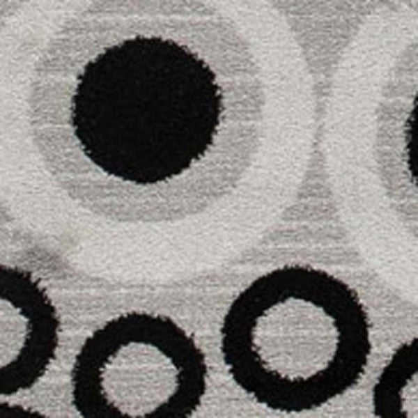 HomeRoots 19' Modern Gray and Black Geometric Runner Rug - Durable, Stain-Resistant Design for High-Traffic Areas 609632