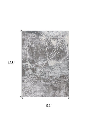 HomeRoots 8' X 11' Gray and Ivory Abstract Area Rug - Modern Scandinavian Design for Comfort & Durability 609646