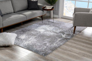 HomeRoots 8' X 11' Gray and Ivory Abstract Area Rug - Modern Scandinavian Design for Comfort & Durability 609646