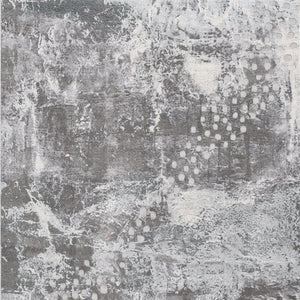 HomeRoots 8' X 11' Gray and Ivory Abstract Area Rug - Modern Scandinavian Design for Comfort & Durability 609646