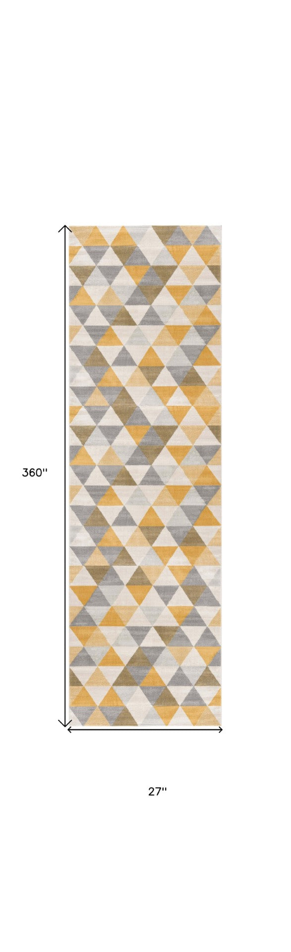 HomeRoots 30' Durable Geometric Area Rug Runner in Yellow, Beige & Gray - Perfect for Modern Hallways & Entryways 30' Runner 609667