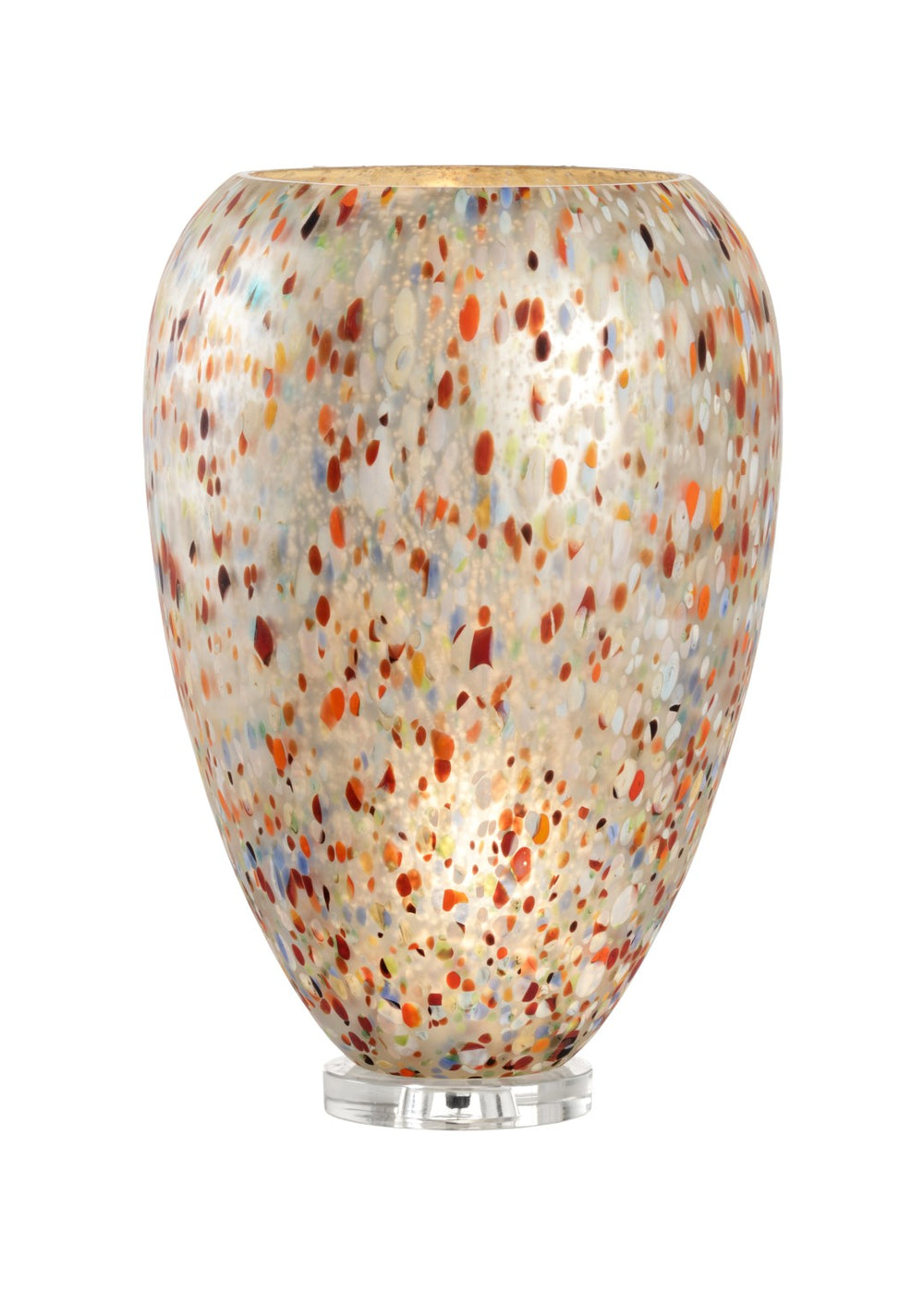Wildwood Auntie Dot Art Glass Lamp With Clear Acrylic Base — Multi-Color Uplight For Modern Ambient Decor 60967