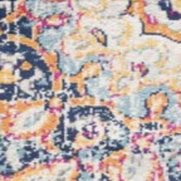 HomeRoots 25' Southwest Medallion Runner Rug in Beige, Rust & Purple - Durable, Stylish for High-Traffic Areas! 609674