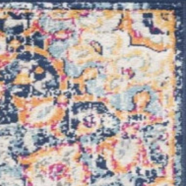 HomeRoots 25' Southwest Medallion Runner Rug in Beige, Rust & Purple - Durable, Stylish for High-Traffic Areas! 609674