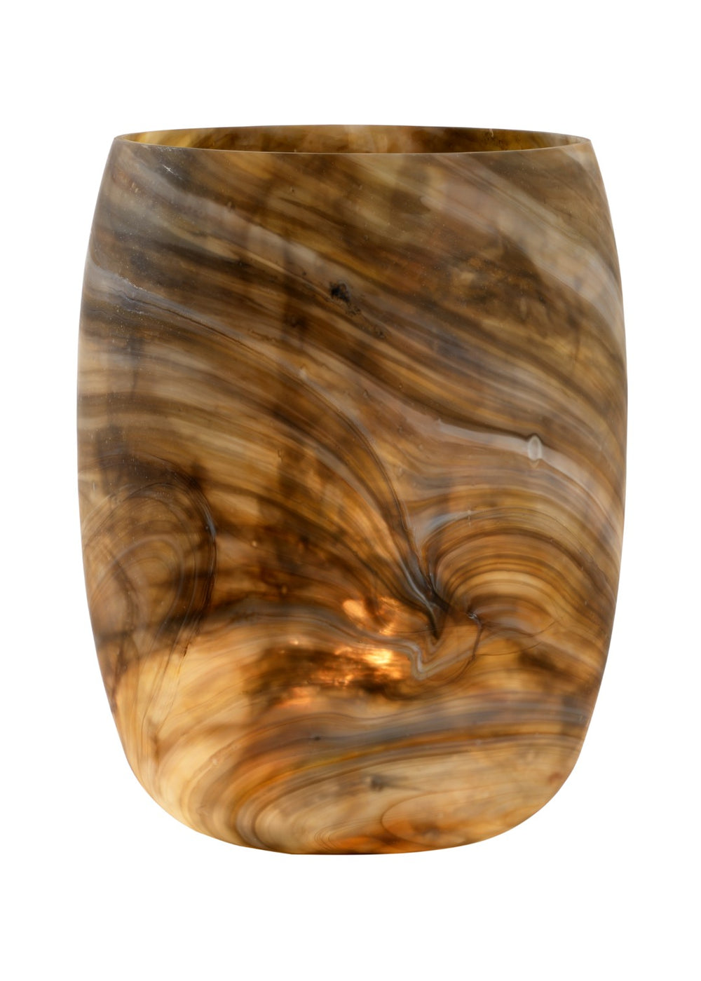 Wildwood Mrs. Brown Lamp Hand-Blown Multi-Brown Swirl Art Glass Uplight — Compact Sculptural Accent Light 60968