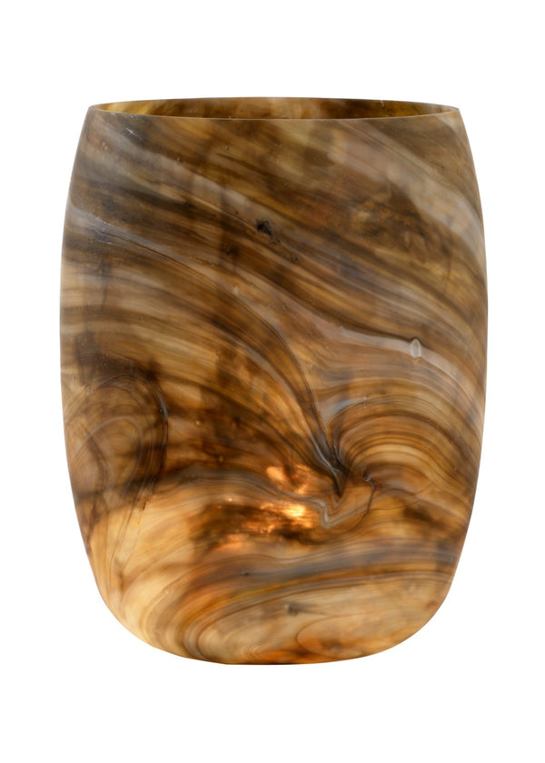 Wildwood Mrs. Brown Lamp Hand-Blown Multi-Brown Swirl Art Glass Uplight — Compact Sculptural Accent Light 60968