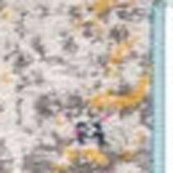 HomeRoots 30' Runner Medallion Area Rug in Blue, Gray, and Ivory – Durable, Stain-Resistant, Perfect for Hallways 25' Runner 609680