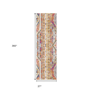HomeRoots 2' Modern Yellow and Beige Abstract Area Rug - Durable, Stain-Resistant Design for High Traffic Spaces 609685