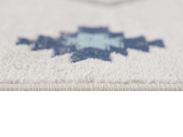 HomeRoots 30' Runner - Durable Southwestern Area Rug in Blue, Beige & Gray for High-Traffic Home Areas 30' Runner 609691