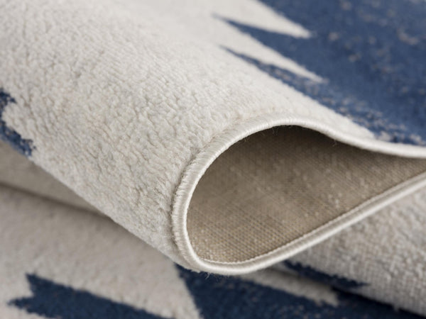HomeRoots 30' Runner - Durable Southwestern Area Rug in Blue, Beige & Gray for High-Traffic Home Areas 25' Runner 609692