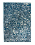 Sams International Abacasa Napa Axel Machine Made Chenille Base/Viscose Contour Abstract  Rug Blue, Ivory 7'10" x 10'10"