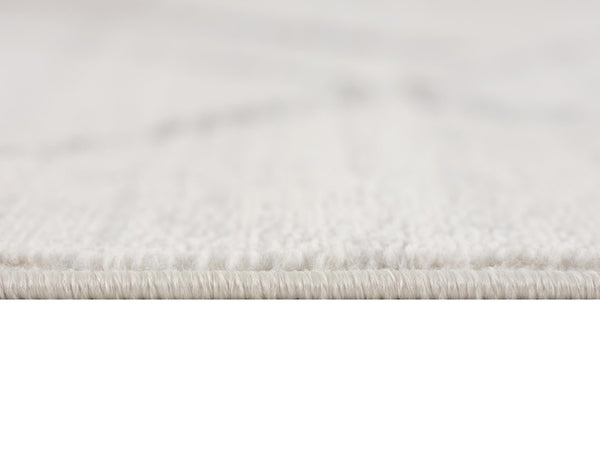 HomeRoots 2' Beige and Gray Abstract Runner Rug - Durable, Stain-Resistant, Modern Design for Entryways & Hallways 609709