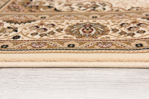 HomeRoots 12' Elegant Beige and Cream Oriental Runner Rug - Durable, Stain-Resistant Design for Any Space 609724