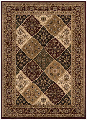 HomeRoots 2' Red and Black Moroccan Runner Rug - Durable, Stain-Resistant, Ideal for High-Traffic Areas! 609729
