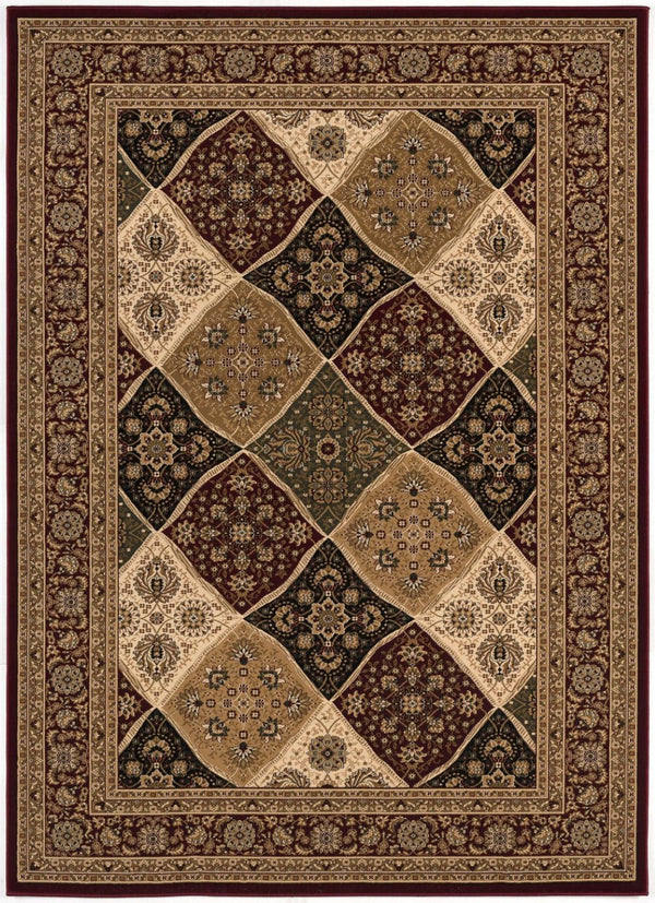 HomeRoots 2' Red and Black Moroccan Runner Rug - Durable, Stain-Resistant, Ideal for High-Traffic Areas! 609729
