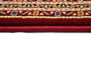 HomeRoots 19' Runner Red and Beige Moroccan-Inspired Rug - Durable, Stylish, Stain-Resistant for High-Traffic Areas 609751