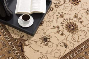 HomeRoots 30' Elegant Tan and Brown Oriental Area Rug – Durable, Stain-Resistant Runner Perfect for High-Traffic Spaces 30' Runner 609769