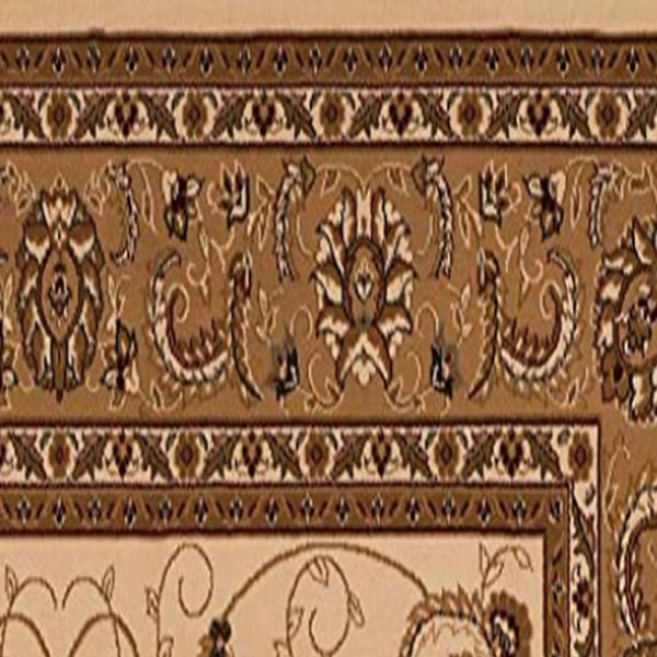 HomeRoots 30' Elegant Tan and Brown Oriental Area Rug – Durable, Stain-Resistant Runner Perfect for High-Traffic Spaces 19' Runner 609771