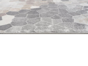 HomeRoots 30' Runner - Stylish Cobblestone Area Rug in Gray, Brown, and Charcoal for High-Traffic Spaces 25' Runner 609789