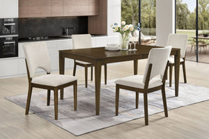 English Elm 1pc Oak Veneer Extendable Dining Table Seats 4 to 6 with Built-in Leaf Modern B011P490003