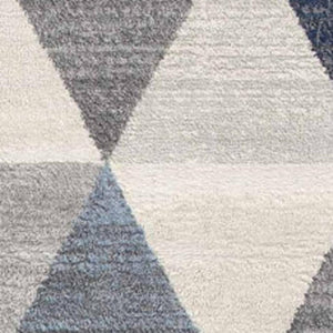 HomeRoots 30' Runner Transform Your Space with a Coastal-Inspired Geometric Area Rug in Blue, Beige, and Gray 30' Runner 609800