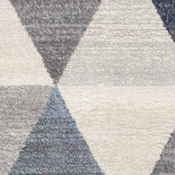 HomeRoots 30' Runner Transform Your Space with a Coastal-Inspired Geometric Area Rug in Blue, Beige, and Gray 30' Runner 609800