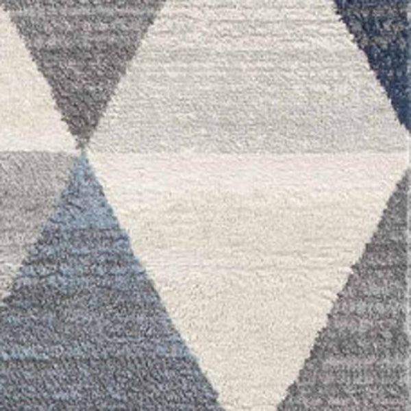 HomeRoots 30' Runner Transform Your Space with a Coastal-Inspired Geometric Area Rug in Blue, Beige, and Gray 25' Runner 609801